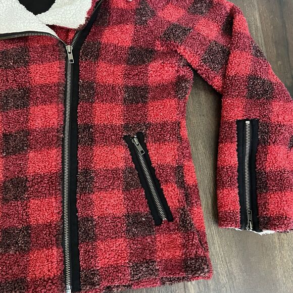 Idyllwind Miranda Lambert Sherpa Jacket Size Large Western Buffalo Plaid Zipper - Picture 4 of 12